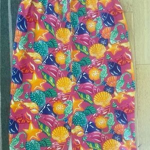 Vibrant Seashell Pattern Skirt with pockets